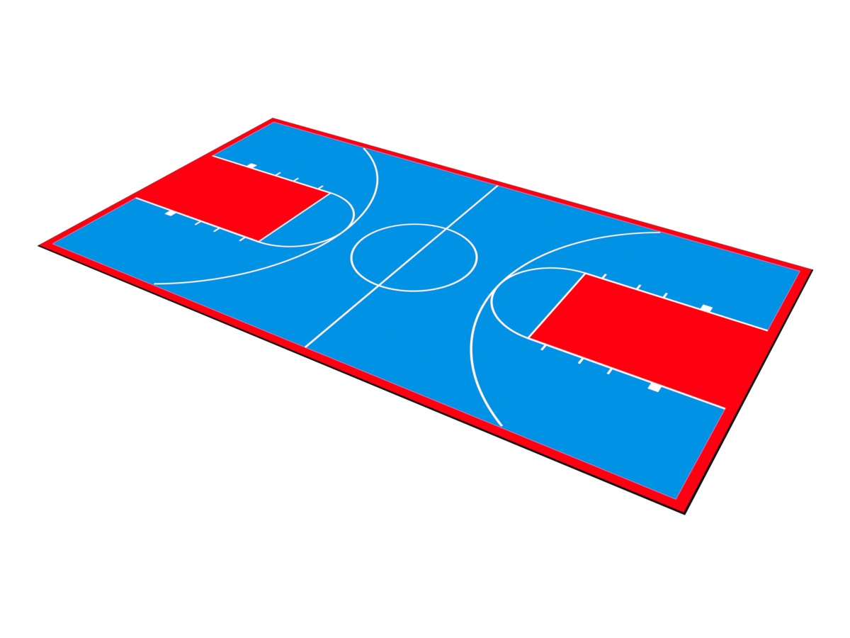 VersaCourt Mini Full Court kit in Royal Blue / Bright Red