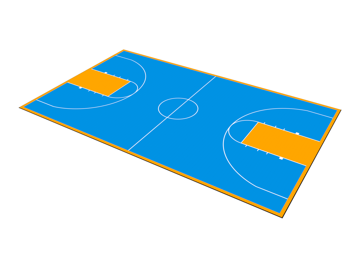 VersaCourt High School Full Court kit in Royal Blue / Yellow