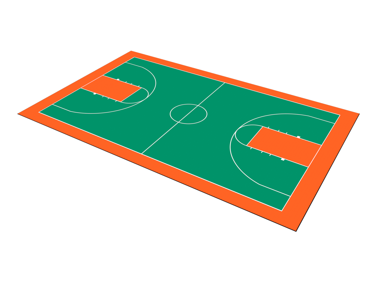 VersaCourt Pro and College Full Court kit in Emerald Green / Rust Red