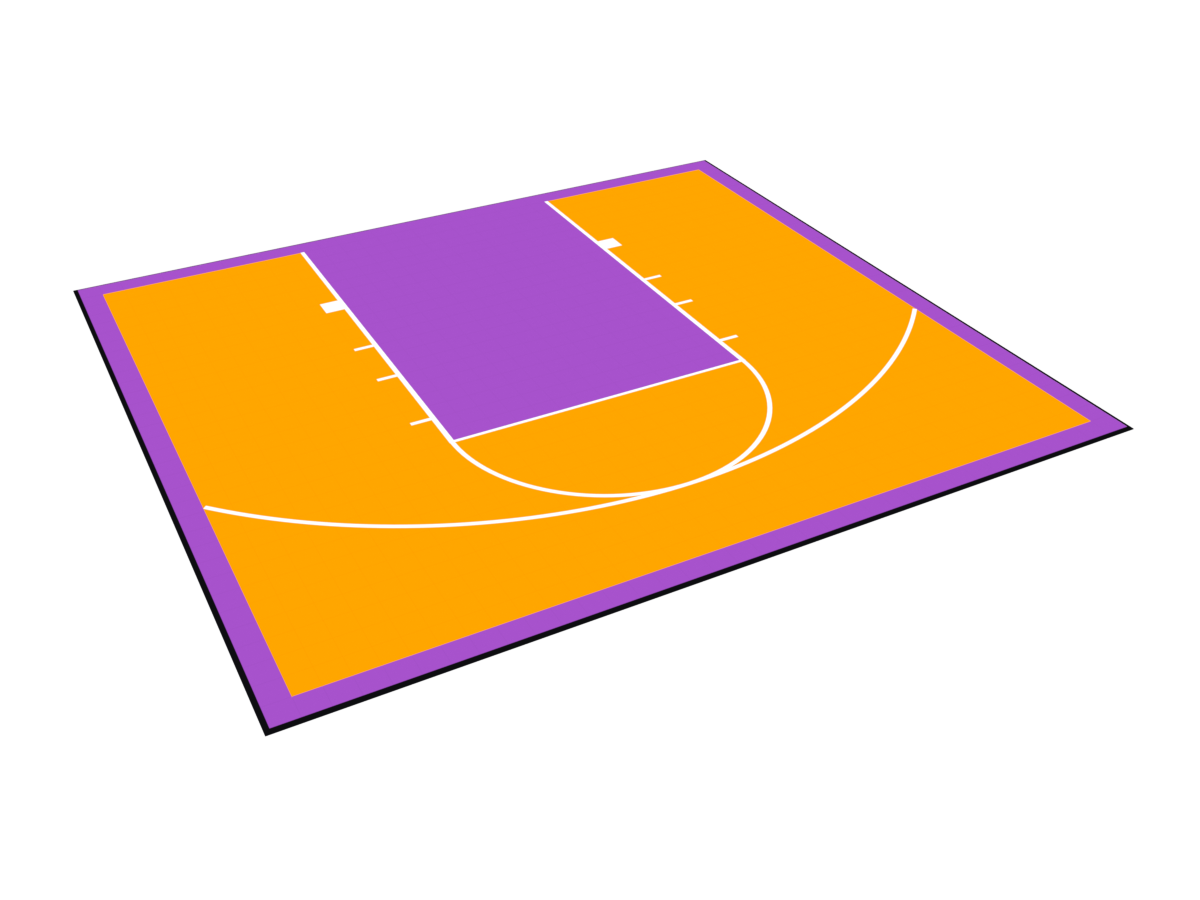 VersaCourt Backyard Court kit in Yellow / Purple