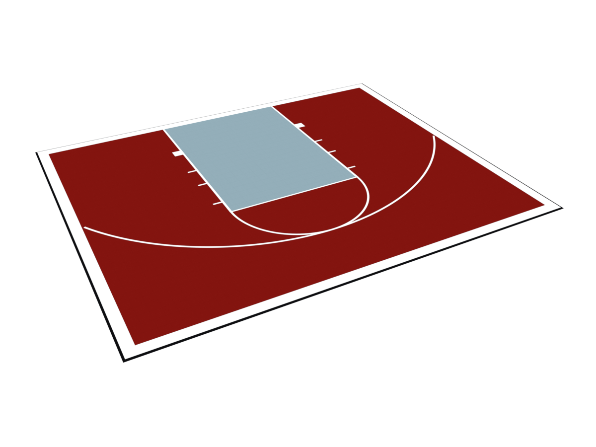 VersaCourt One on One Court kit in Burgundy / Titanium / White